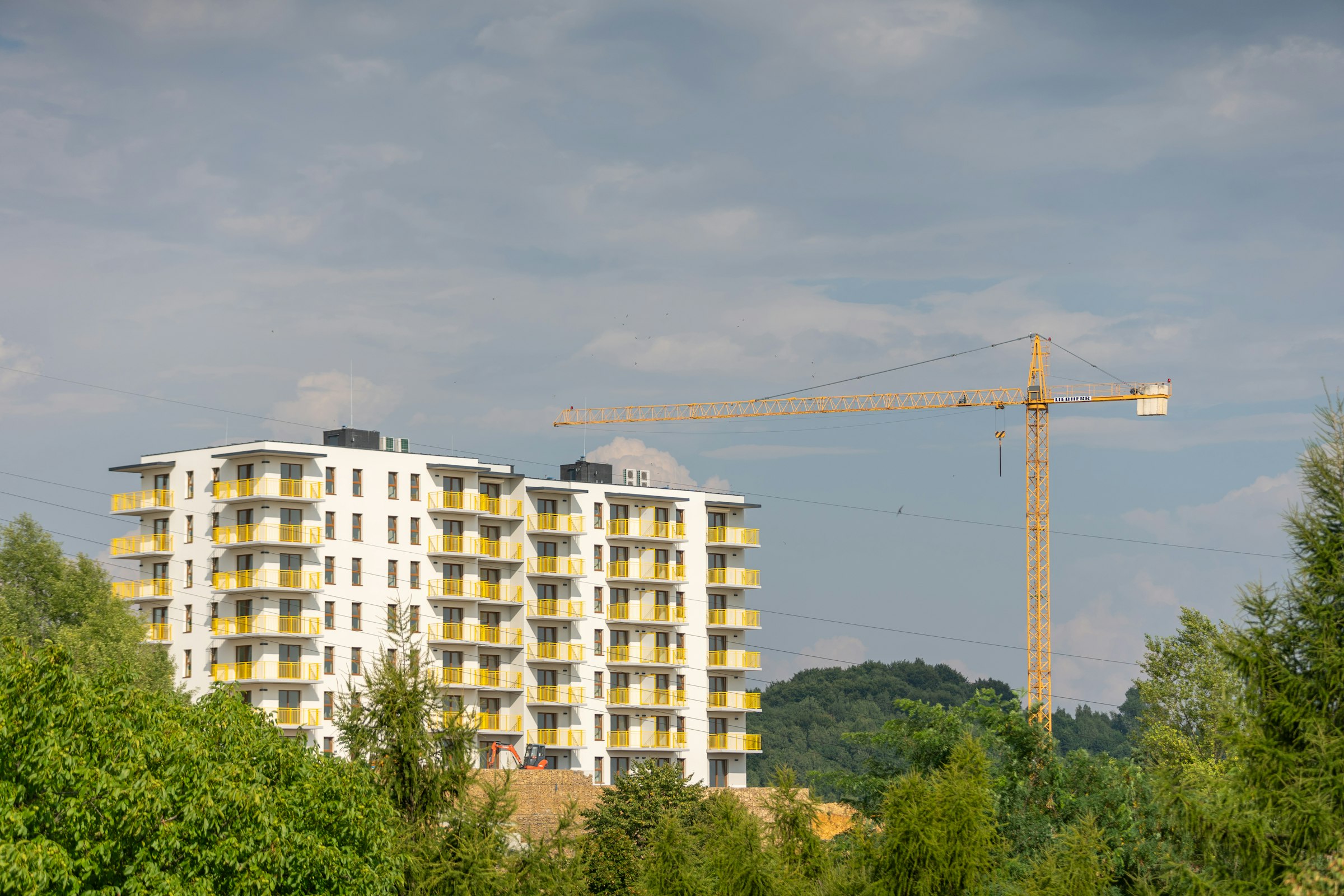 Deweloperka Deweloperka Budynek Dzwig Tlo