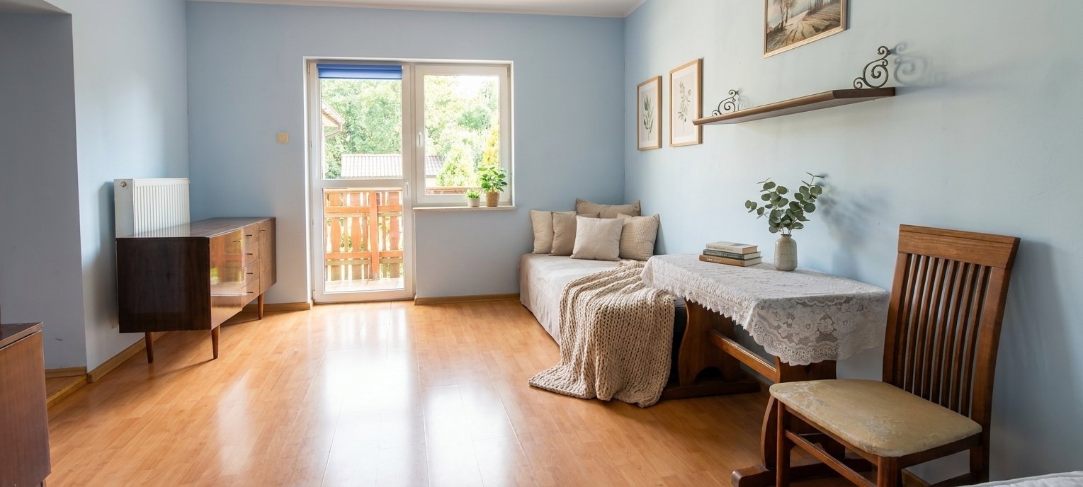 Kwatery pracownicze Wolności 213: pokój z wyjściem na balkon